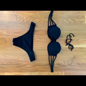 Shade & Shore, Black 2-Piece Bikini, Top (34C), Bottoms (unknown size - Small?)